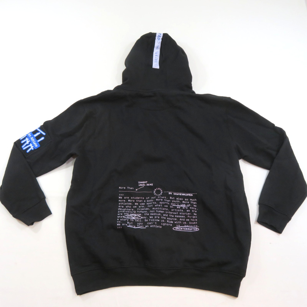 More Than An Athlete Uninterrupted Hoodie Black White Blue Sz XL